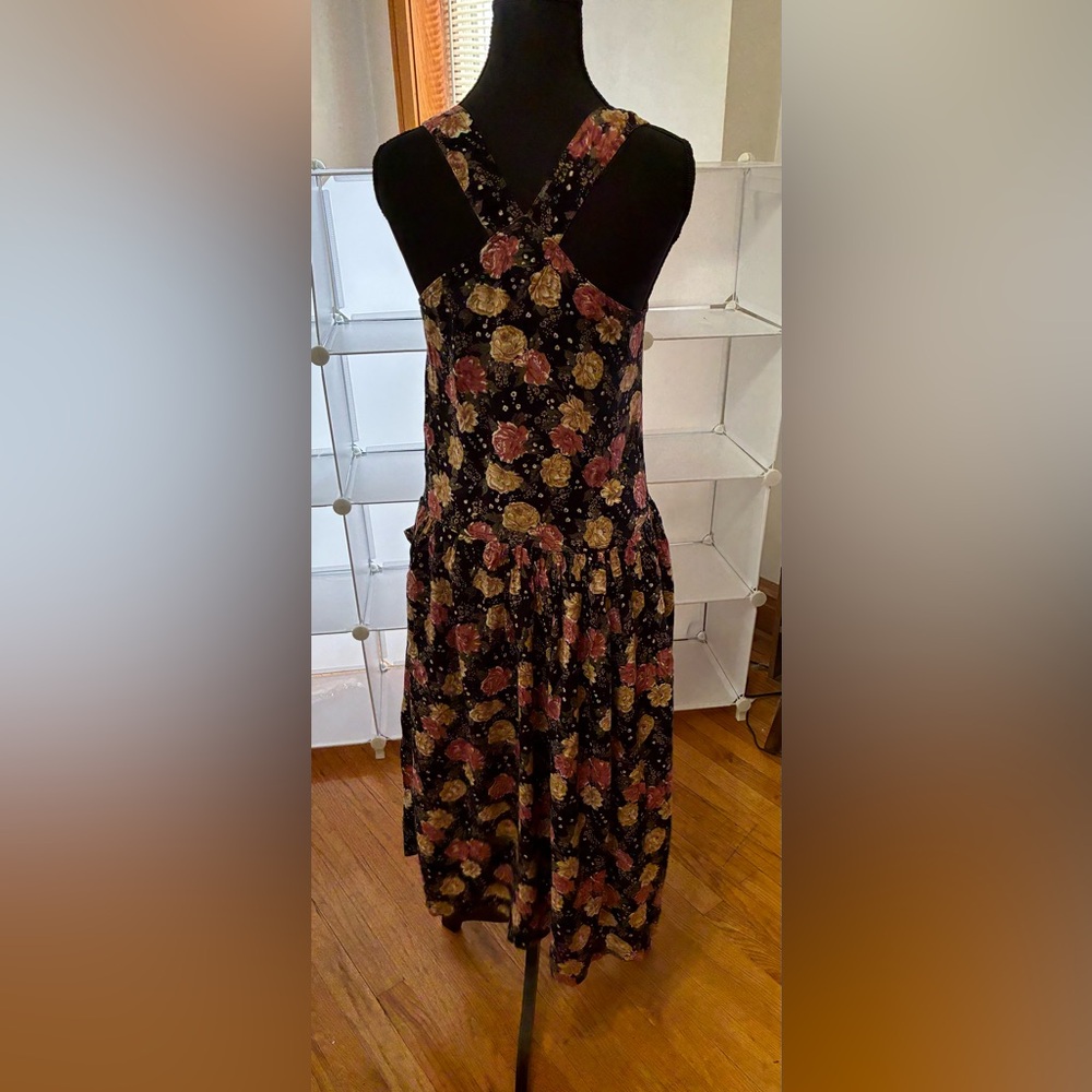 Vintage Floral Black Dress - Picture 2 of 4